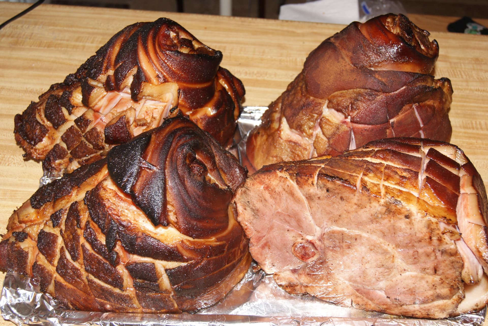 Smoked ham fresh off the smoker